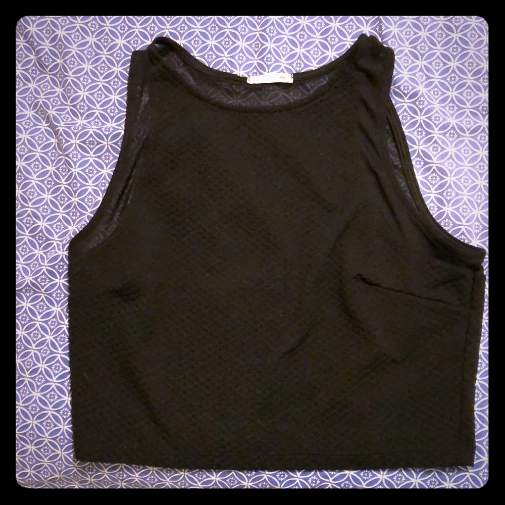 Black Crop top with Mesh Back